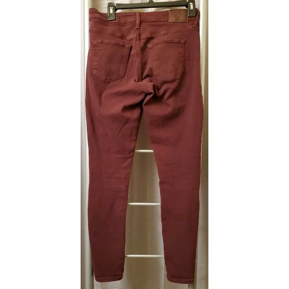 True Religion Jeans Womens 28 Maroon‎ Halle Mid Rise Super Skinny